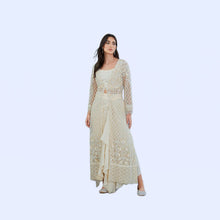Load image into Gallery viewer, Kayjay in Ivory Jacket with Draped Skirt Set