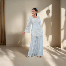 Load image into Gallery viewer, Dandelion Sharara Set in Uranian Blue