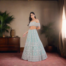 Load image into Gallery viewer, Teal Green Lehenga Set