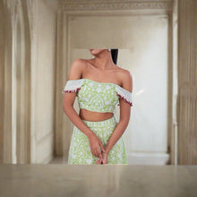 Load image into Gallery viewer, Green Gara Work Lehenga