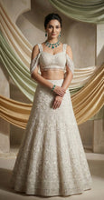 Load image into Gallery viewer, GIA Hand embroidered Lehenga with drape corset blouse