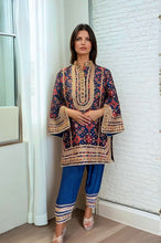Load image into Gallery viewer, Patola Ikat Choga Set- Blue