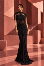 Load image into Gallery viewer, Ember Corset Skirt Set with Cape - Black