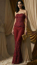 Load image into Gallery viewer, Ruby Red Corset Sharara Set