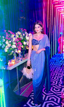 Load image into Gallery viewer, Medha in Blue Sequinned Saree