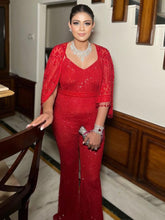 Load image into Gallery viewer, Red Jumpsuit Jacket Set