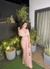 Load image into Gallery viewer, Dusky Pink Draped Saree