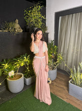 Load image into Gallery viewer, Dusky Pink Draped Saree