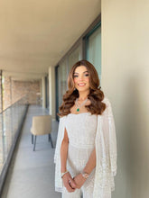 Load image into Gallery viewer, White Hand-embroidered Jumpsuit and Blazer duo