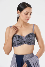 Load image into Gallery viewer, Medha in Blue Sequinned Saree