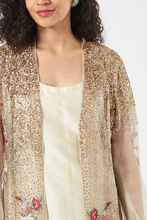 Load image into Gallery viewer, Ivory Floral Embroidered Cape Set