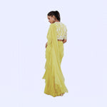 Load image into Gallery viewer, Yellow Frill saree
