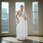 Load image into Gallery viewer, White Corset Saree
