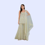 Load image into Gallery viewer, Reshma in Pixie Dust Sharara Set - Meadow Green
