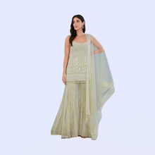 Load image into Gallery viewer, Aishwarya in Pixie Dust Sharara Set - Meadow Green
