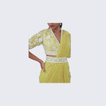 Load image into Gallery viewer, Yellow Frill saree
