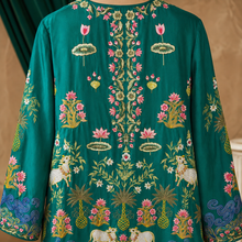 Load image into Gallery viewer, Kamilini Pichwai Kurta Set — Emerald Green
