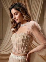 Load image into Gallery viewer, Pearl Lehenga Set in Nude Pink
