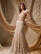 Load image into Gallery viewer, Pearl Lehenga Set in Nude Pink
