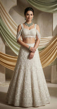 Load image into Gallery viewer, GIA Hand embroidered Lehenga with drape corset blouse
