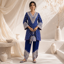 Load image into Gallery viewer, Navy Blue Bandhani Salwar Set
