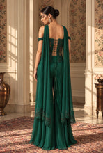 Load image into Gallery viewer, Ember Corset Sharara Set - Emerald Green
