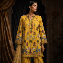 Load image into Gallery viewer, Raas Pichwai Kurta Set — Haldi Yellow

