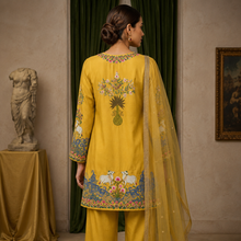 Load image into Gallery viewer, Raas Pichwai Kurta Set — Haldi Yellow
