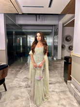 Load image into Gallery viewer, Aishwarya in Pixie Dust Sharara Set - Meadow Green
