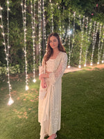 Load image into Gallery viewer, Anushka in Ivory Jacket with Draped Skirt Set
