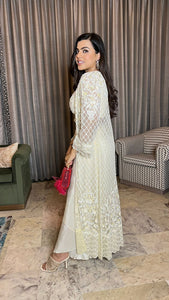 Anushka in Ivory Jacket with Draped Skirt Set