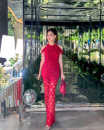 Load image into Gallery viewer, Medha in Scarlet Co-ord set
