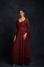 Load image into Gallery viewer, Oxblood Anarkali Gown
