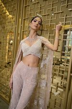 Load image into Gallery viewer, Pixy Dust Pink Long Cape with Blouse &amp; Pants
