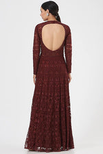 Load image into Gallery viewer, Maroon Embroidered Anarkali Set
