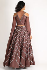 Load image into Gallery viewer, Brown Embroidered Lehenga With Blouse
