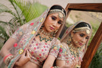 Load image into Gallery viewer, Multi coloured Floral embroidered Lehenga Set
