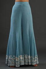 Load image into Gallery viewer, Pastel Blue Aari Work Sharara Suit
