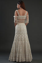 Load image into Gallery viewer, Hand embroidered Lehenga with drape corset blouse
