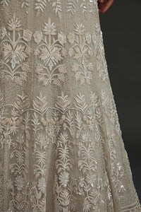Hand embroidered Lehenga with drape corset blouse