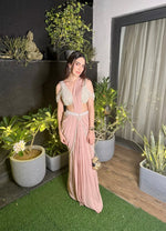 Load image into Gallery viewer, Dusky Pink Draped Saree
