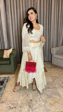 Load image into Gallery viewer, Kayjay in Ivory Jacket with Draped Skirt Set
