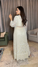 Load image into Gallery viewer, Kayjay in Ivory Jacket with Draped Skirt Set
