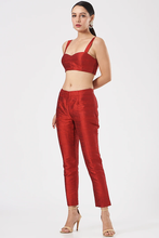 Load image into Gallery viewer, Red Embroidered Cape Set
