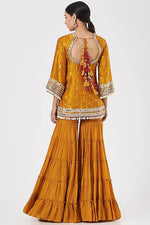 Load image into Gallery viewer, Orange Bandhani Silk Gharara Set
