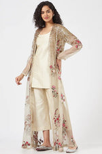 Load image into Gallery viewer, Ivory Floral Embroidered Cape Set
