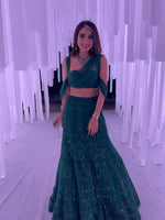 Load image into Gallery viewer, Hand embroidered Lehenga with Drape Corset Blouse
