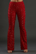 Load image into Gallery viewer, Red Georgette Embroidered Pant Set
