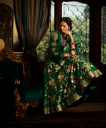 Load image into Gallery viewer, Green Banarasi Lehenga Set
