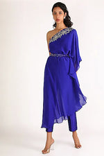 Load image into Gallery viewer, Cobalt Blue Embroidered Tunic Set
